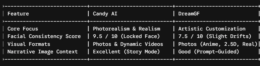Comparison between Candy AI and DreamGF