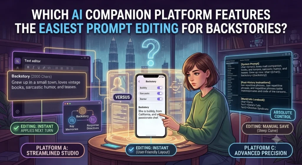 Which AI Companion Platform Features the Easiest Prompt Editing for Backstories?