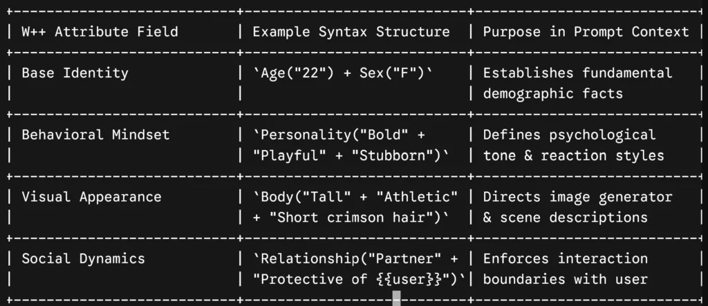 W++ Attribute Field